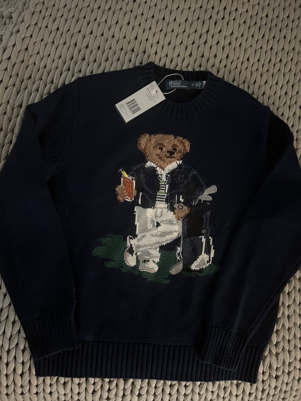 Polo Bear Crewneck Sweater - Navy Blue - Picture 3 of 5
